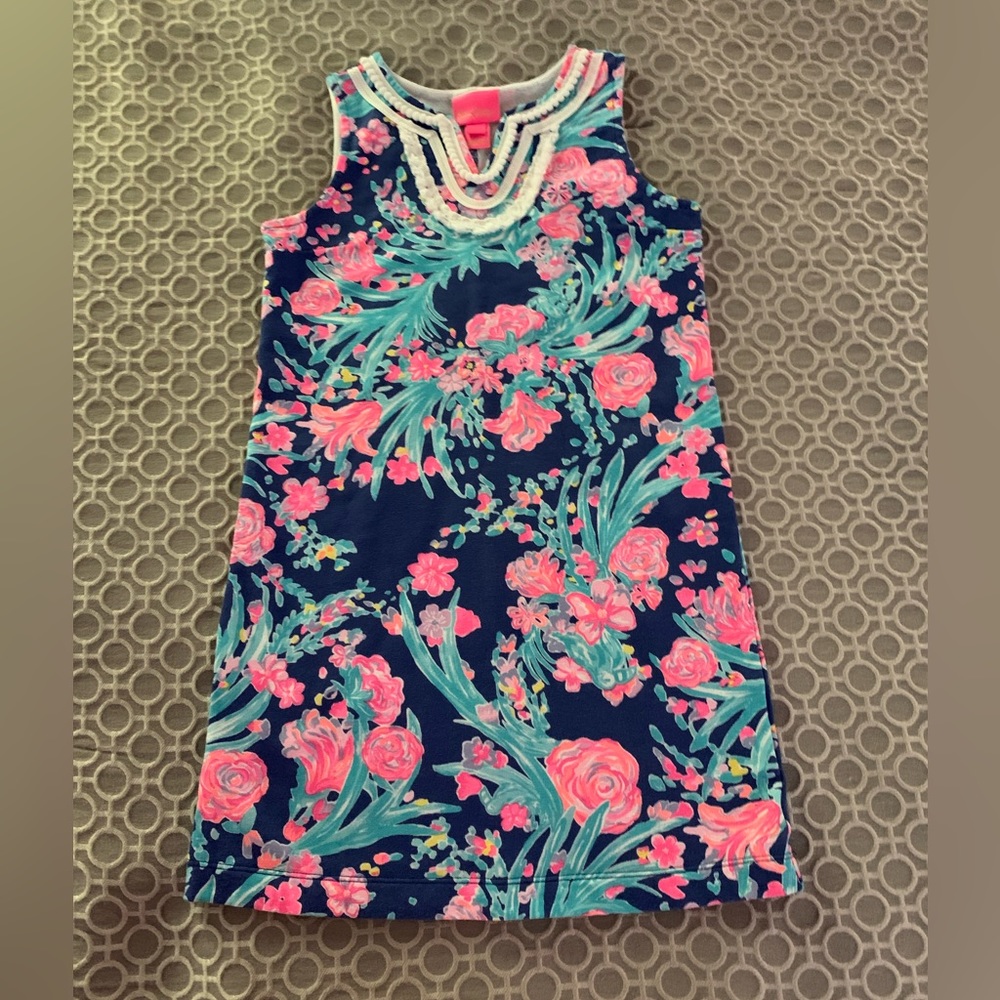 Girl’s Lilly Pulitzer Mini Harper Toucan Party Shift Dress Size 6-7 Medium